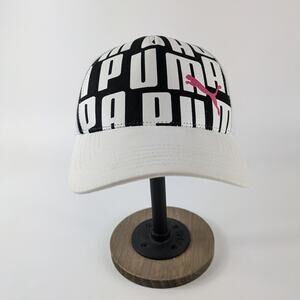 Puma Womens Hat One Size Snapback Mesh Trucker Black White Pink Baseball Cap